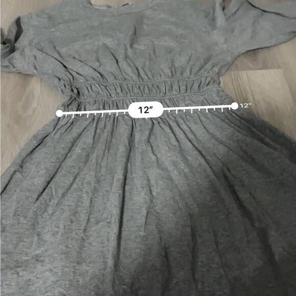 Lulus Fashion Win Charcoal Grey Long Balloon Sleeve Pullover Mini Dress Sz M - Picture 11 of 12